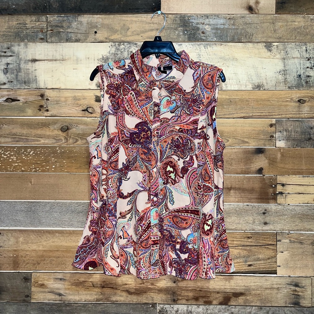 New Directions Multicolor Paisley Blouse